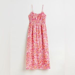 Smocked Floral 100% Cotton Dress Size Small